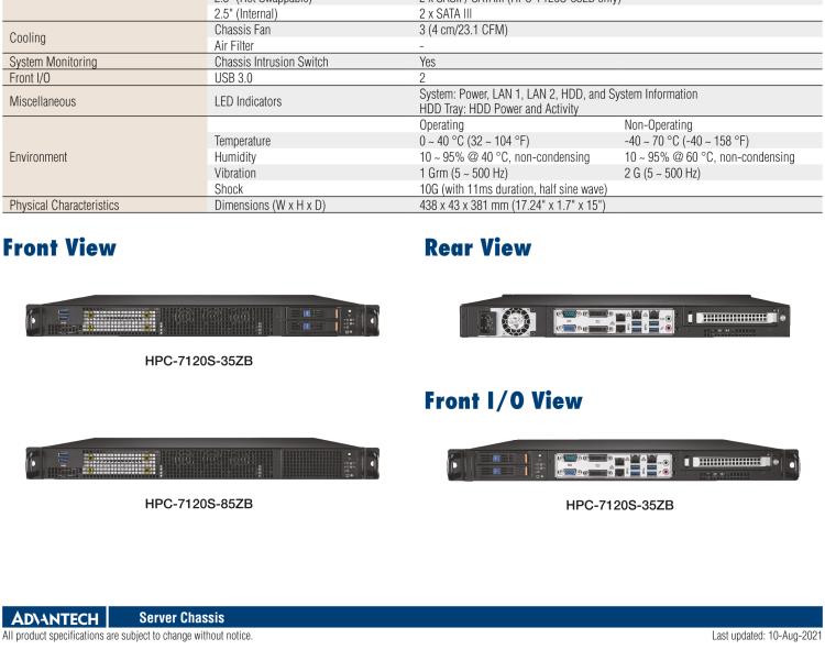 研華HPC-7120S 1U 上架式服務(wù)器短機(jī)箱，適用Micro ATX/ATX 服務(wù)器主板，支持1*全高/半長PCIe x16擴(kuò)展插槽