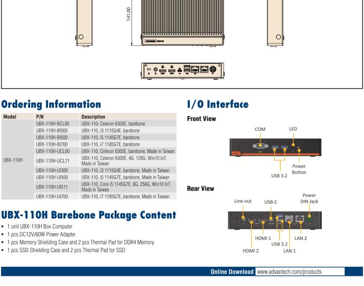 研華UBX-110 研華 UBX-110 是一臺工業(yè)級微型計算機，適用于辦公室、零售應用等。內置 Intel Tiger Lake 系列處理器提升系統(tǒng)性能和工作效率。