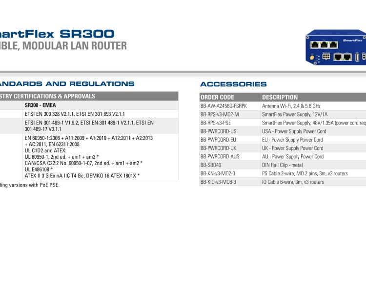 研華BB-SR30008120-SWH SmartFlex、LTE 路由器、5E、USB、2I/O、SD、PSE、SL、SWH