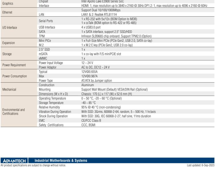 研華EPC-U2117 Intel Atom第六代Apollo Lake無(wú)風(fēng)扇嵌入式工控機(jī)，板載eMMC，CANBUS