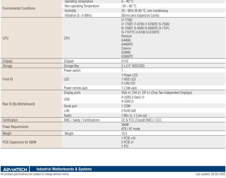 研華EPC-B5505 適配Intel? 第6/7代 Core ? i/Xeon E3系列處理器，搭載H110芯片組。標(biāo)準(zhǔn)4U上架，廣泛適用于各種行業(yè)。