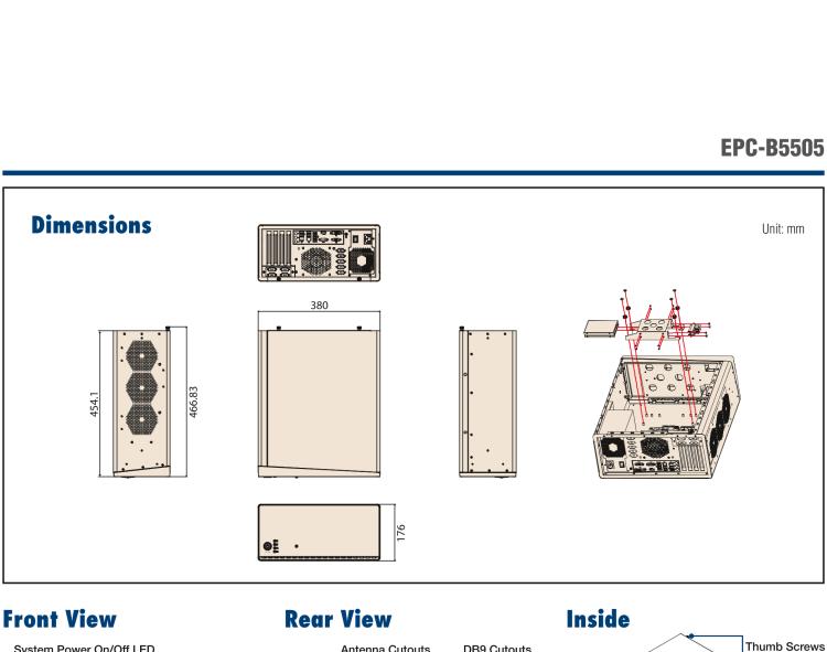研華EPC-B5505 適配Intel? 第6/7代 Core ? i/Xeon E3系列處理器，搭載H110芯片組。標(biāo)準(zhǔn)4U上架，廣泛適用于各種行業(yè)。