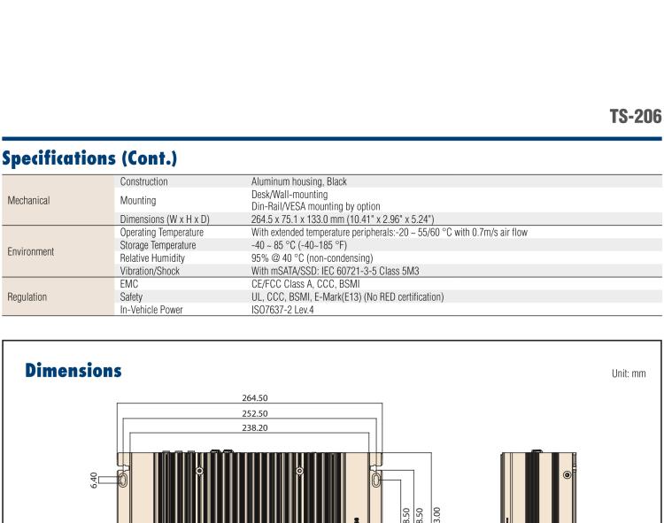 研華TS-206 車載全高清NVR w/4 PoE端口，第6代Intel Core i7 6600U /Core i5 6300U SoC無風(fēng)扇工控機(jī)