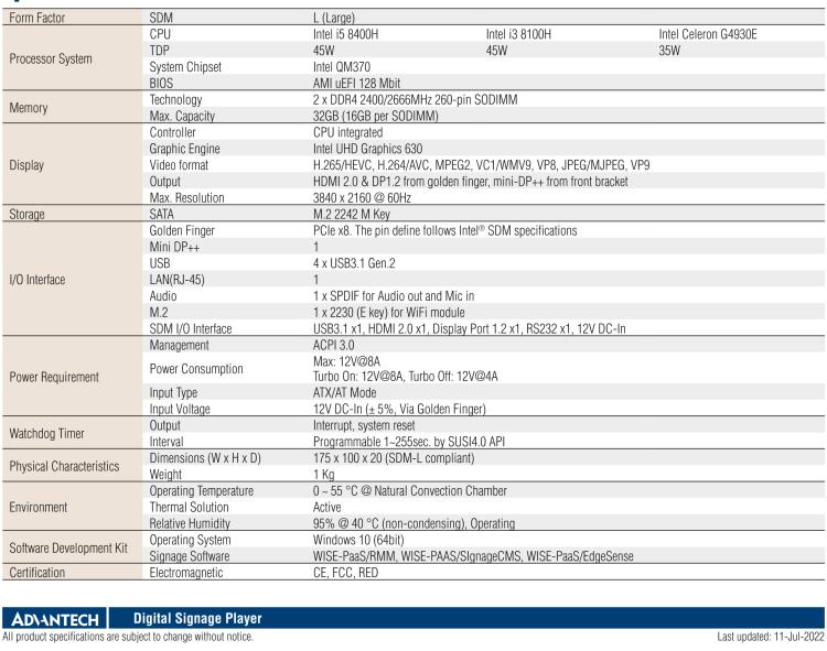 研華DS-200 Intel ? 第八代 Core? i3/i5 SDM，支持4K三顯的數(shù)字標牌播放器