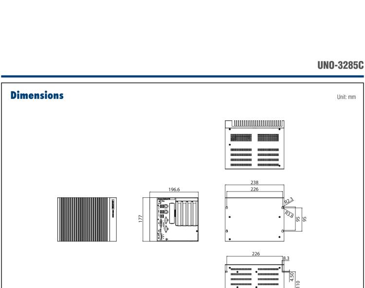 研華UNO-3285C 搭配Intel? Core?處理器，4×PCI(e) 擴(kuò)展槽，2 x GbE, 2 x mPCIe, HDMI, DVI-I