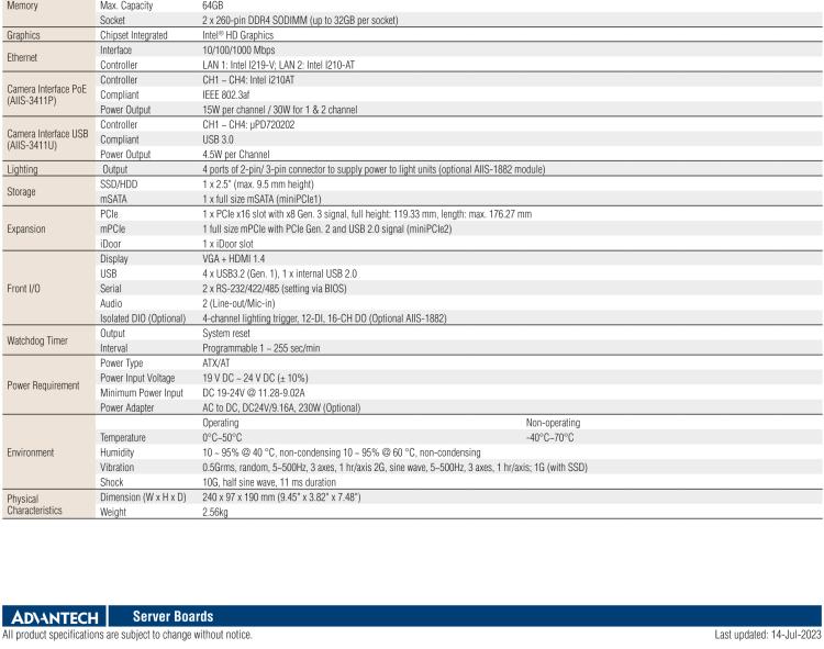 研華AIIS-3411 緊湊型視覺(jué)系統(tǒng)，支持Intel? 第10代 Core i CPU, 4路攝像頭支持 GigE PoE或 USB 3.0接口, PCIe擴(kuò)展槽, 支持4路光源和隔離DIO