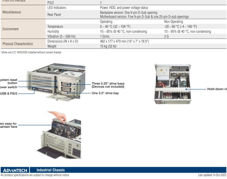 研華IPC-610-H 4U上架式機箱，支持LED指示 & 聲音警報通知
