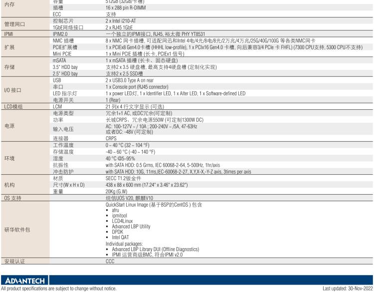 研華FWA-60H2 CPU采用海光7300/5300系列處理器，BIOS采用冗余設(shè)計(jì)，國產(chǎn)百敖源代碼，支持國產(chǎn)UOS/麒麟操作系統(tǒng)