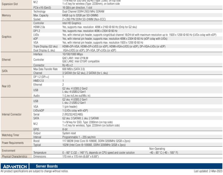 研華AIMB-277 適配Intel? 第10代 Core? i 系列處理器，搭載Q470E芯片組。性能強(qiáng)勁，適用于高端應(yīng)用領(lǐng)域。