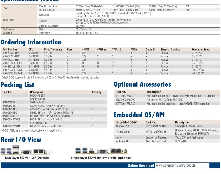 研華MIO-5373 第八代 Intel 低功耗高性能 超極本CPU 3.5寸嵌入式單板，性能提升40%