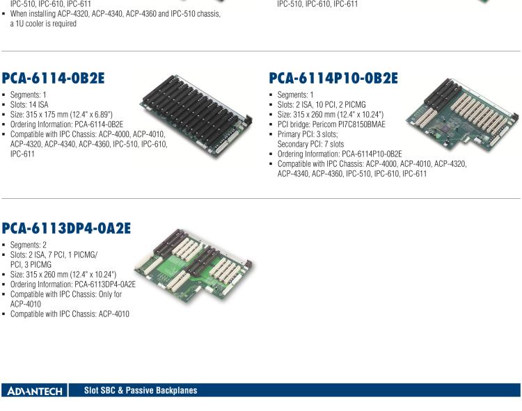 研華PCA-6105P4V-0B3E 5槽，2U高，4 PCI/1 PICMG