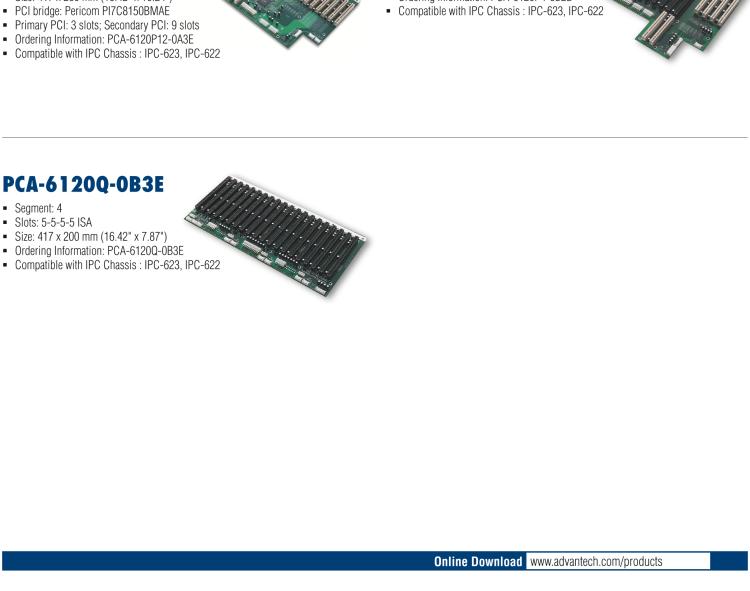 研華PCA-6105P4V-0B3E 5槽，2U高，4 PCI/1 PICMG