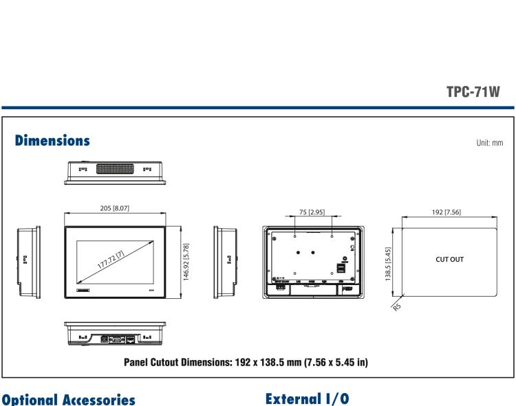 研華TPC-71W 7寸觸摸屏電腦，搭載ARM Cortex?-A9處理器