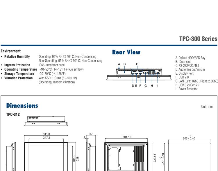 研華TPC-315 15英寸XGA TFT LED LCD觸摸屏電腦，搭載第八代Intel?Core? i3/ i5/ i7處理器，內(nèi)置8G DDR4 RAM