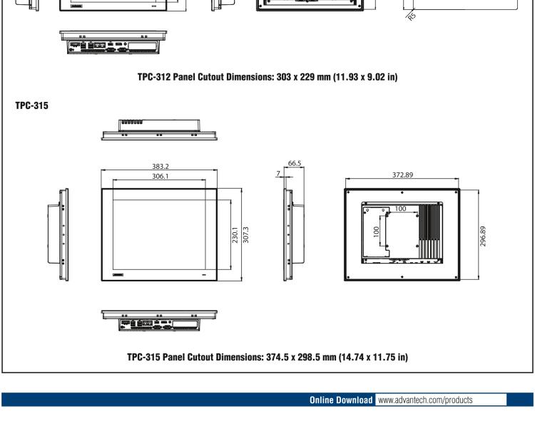研華TPC-312 12.1" XGA TFT LED LCD工業(yè)平板電腦，搭載第八代Intel?Core?i3/ i5/ i7處理器，內置8G DDR4 RAM