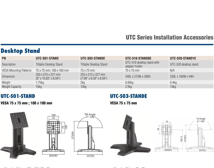 研華UTC-WALL-MOUNT2E 壁掛架 (VESA 100/200 mm)，適用于UTC 系列多功能觸控一體機(jī)