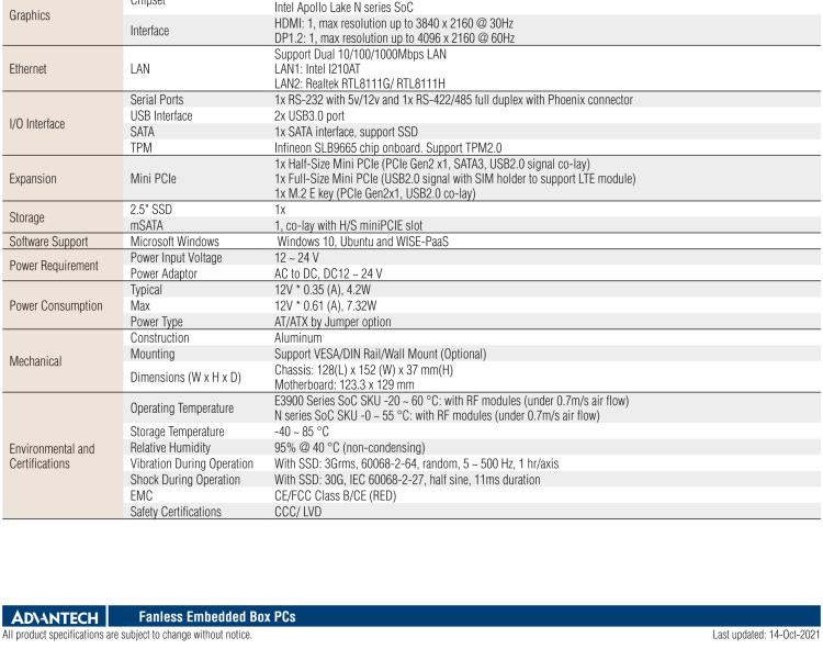 研華UTX-3117 低功耗，緊湊型，4G/WIFI/ BT/LoRa/NB IoT 物聯(lián)網(wǎng)邊緣智能網(wǎng)關(guān)