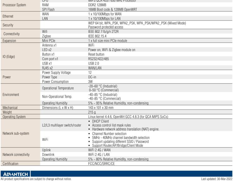 研華WISE-3240 研華EPD電子紙專用工業(yè)網關，以太網、 WIFI（AP）、Zigbee，專為智能城市、工業(yè)4.1應用而設計。