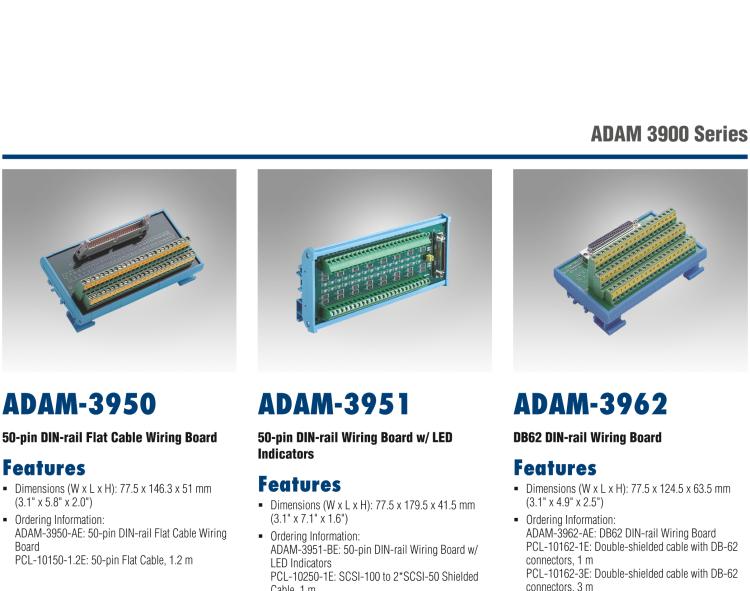 研華ADAM-39100 SCSI-100接線端子，DIN導(dǎo)軌支架