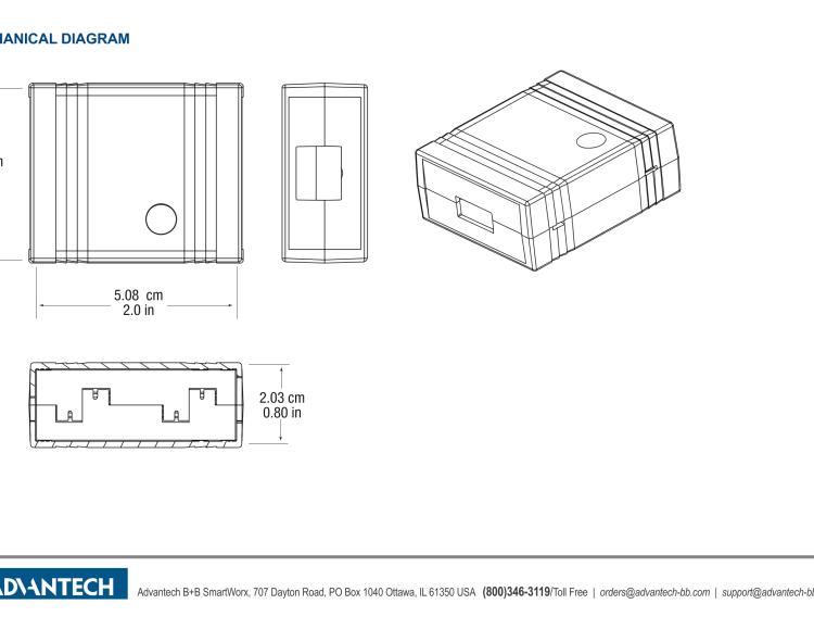 研華BB-UH401-2KV USB 2.0 2 kV隔離器，1端口，12 Mbps全速