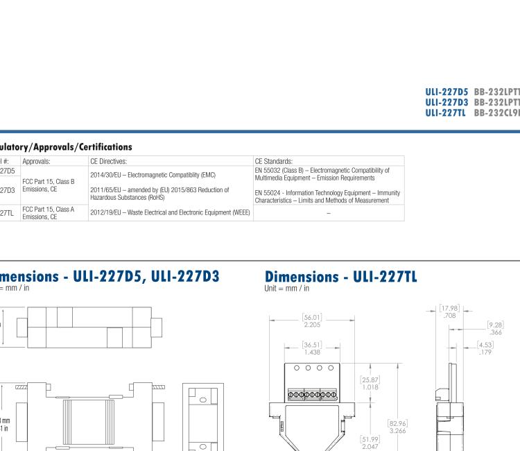 研華BB-232LPTTL33 ULI-227D3 RS-232（DB9母頭）至3.3V TTL（DB9公頭）轉(zhuǎn)換器，端口供電